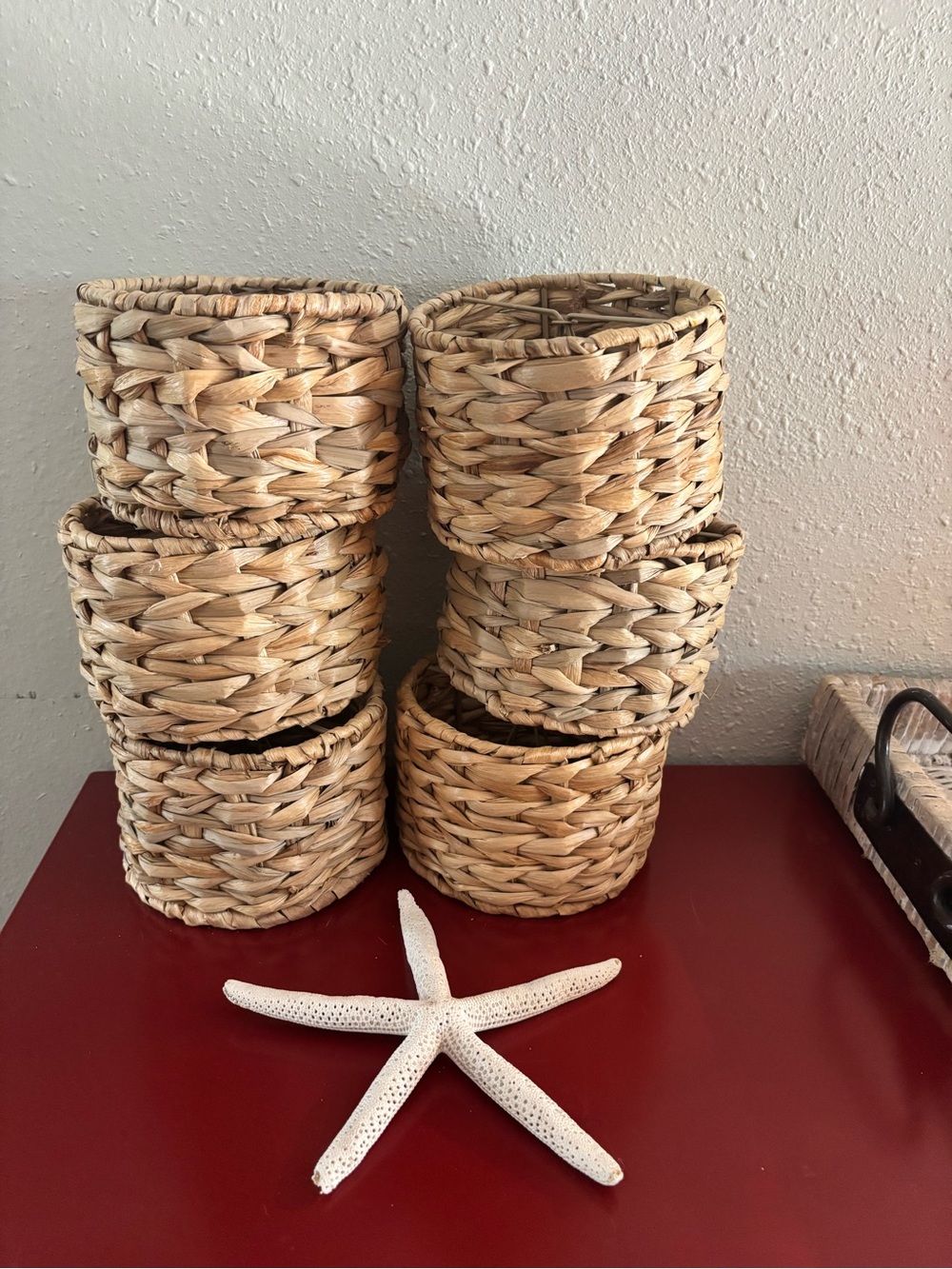 Woven Natural Seagrass Decorative Lampshades- Set of 6